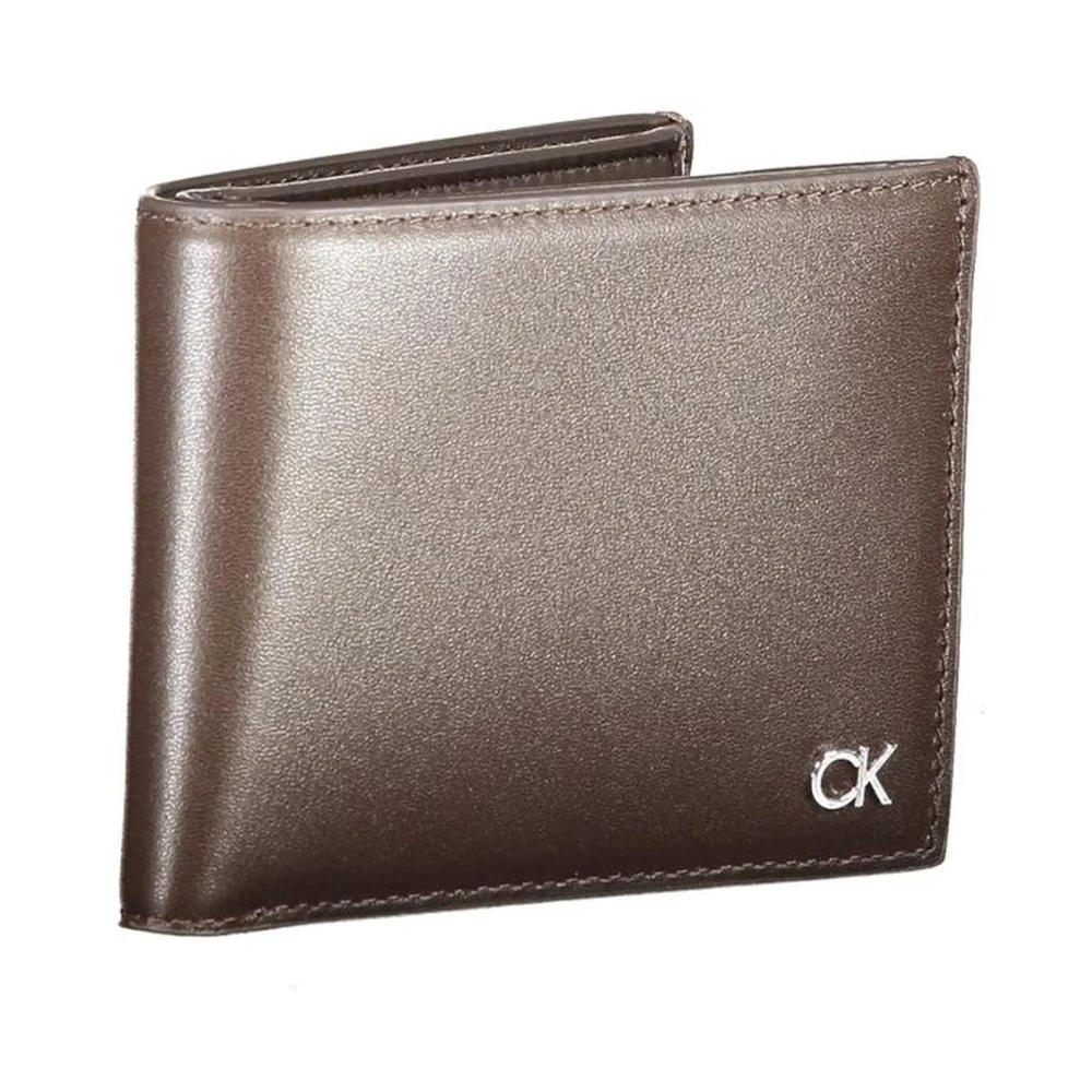 Calvin Klein Leren portemonnee met RFID-blokkering Brown Heren