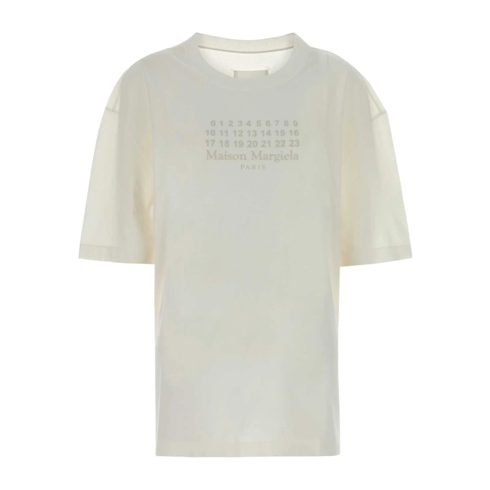Maison Margiela Women's White T-Shirts, M, Cotton Jersey T-Shirt