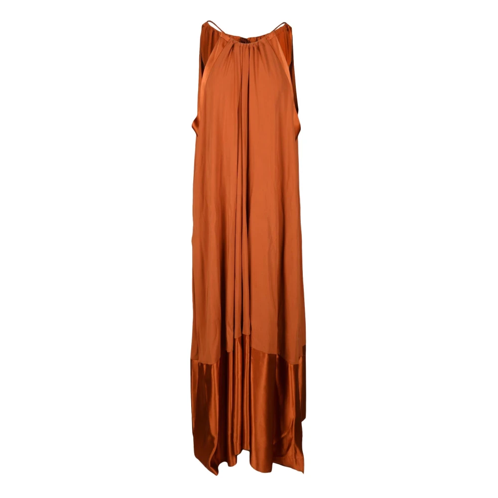 Max Mara Elegante Damesjurk Viscose Elastaan Brown Dames