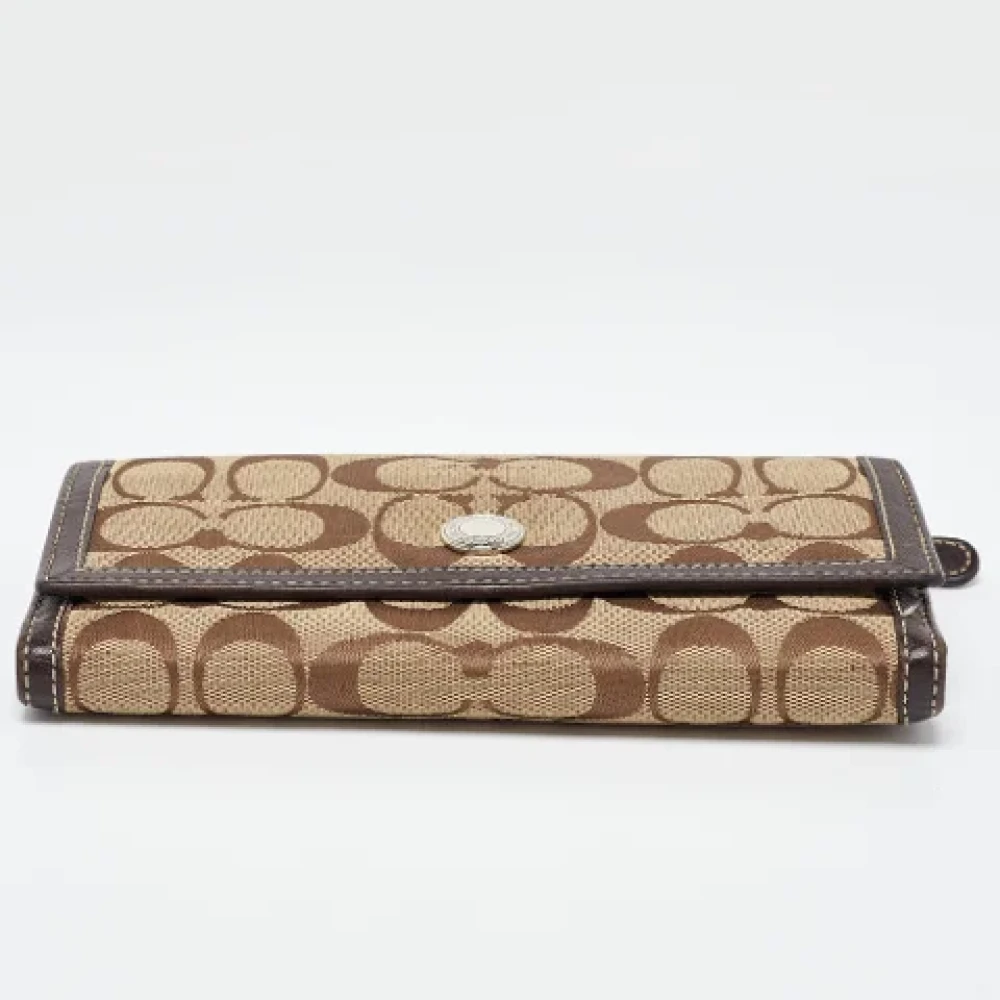 Coach Pre-owned Canvas wallets Beige Dames