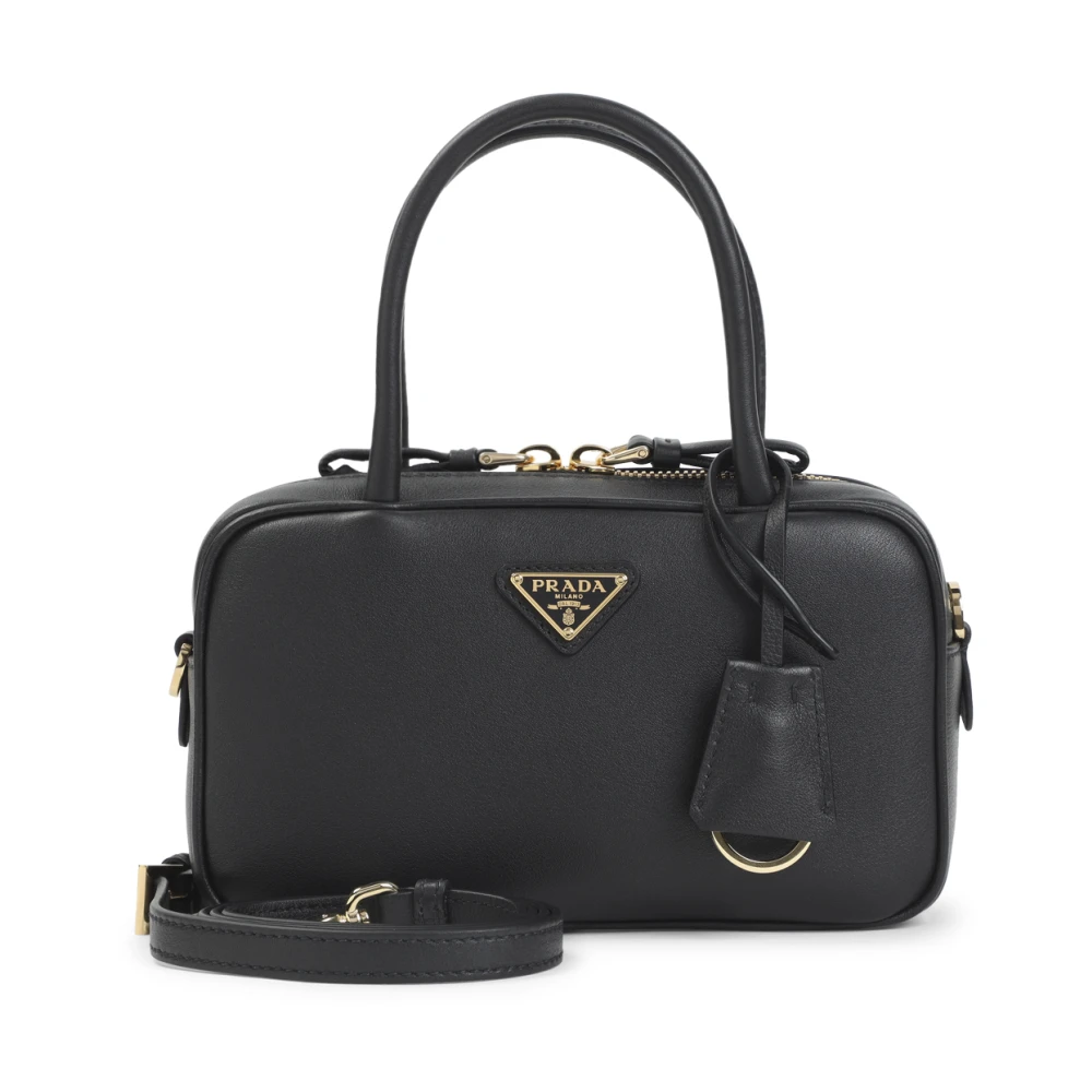 Prada Women's Black Calf Leather Handbag - Handbags - One Size - Bags