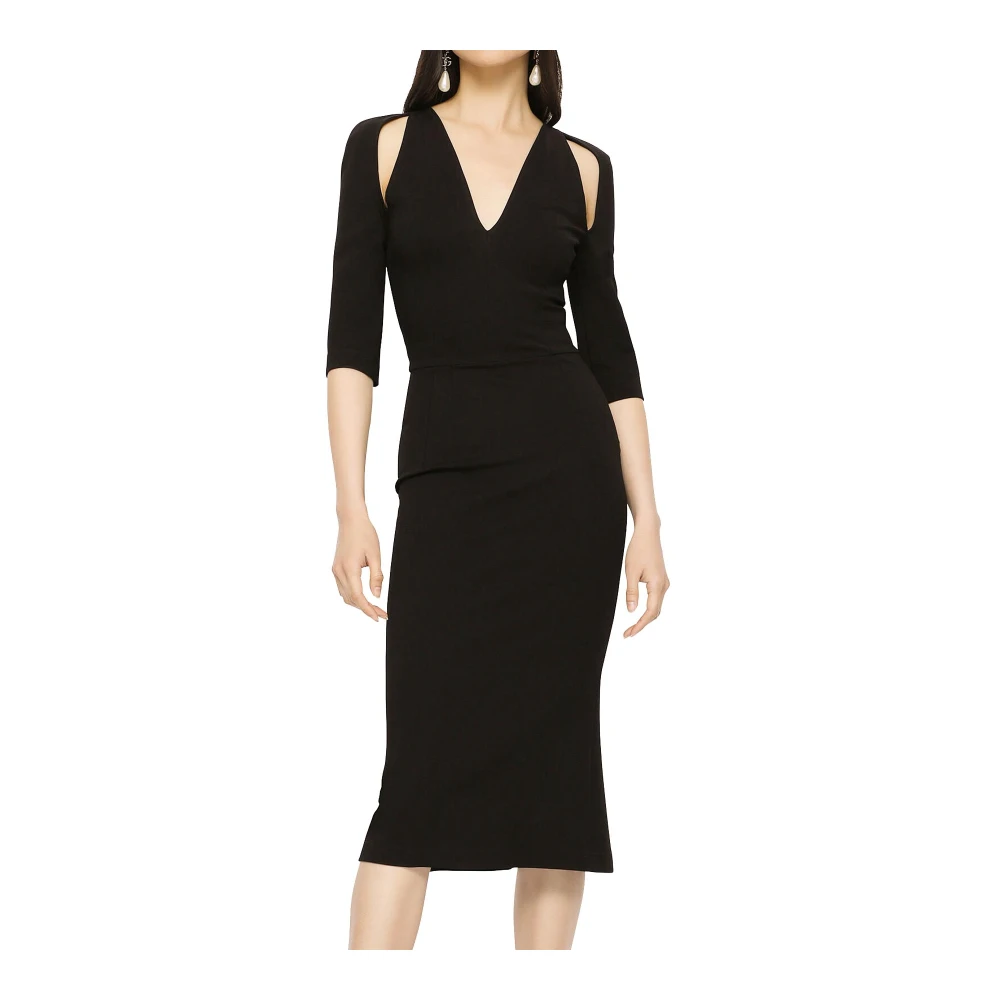Dolce & Gabbana Elegante Midi Jurk Black Dames