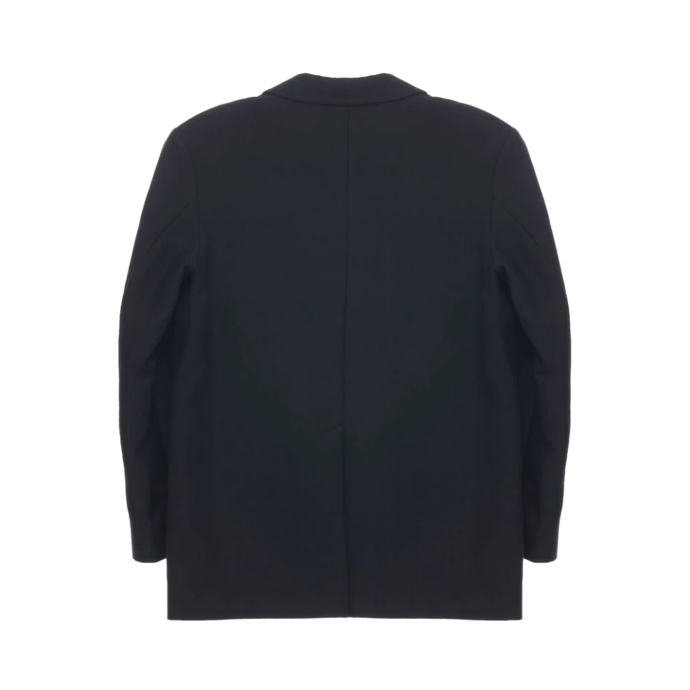 Studio Nicholson Zwarte Jas met Gesp Sluiting Black Dames