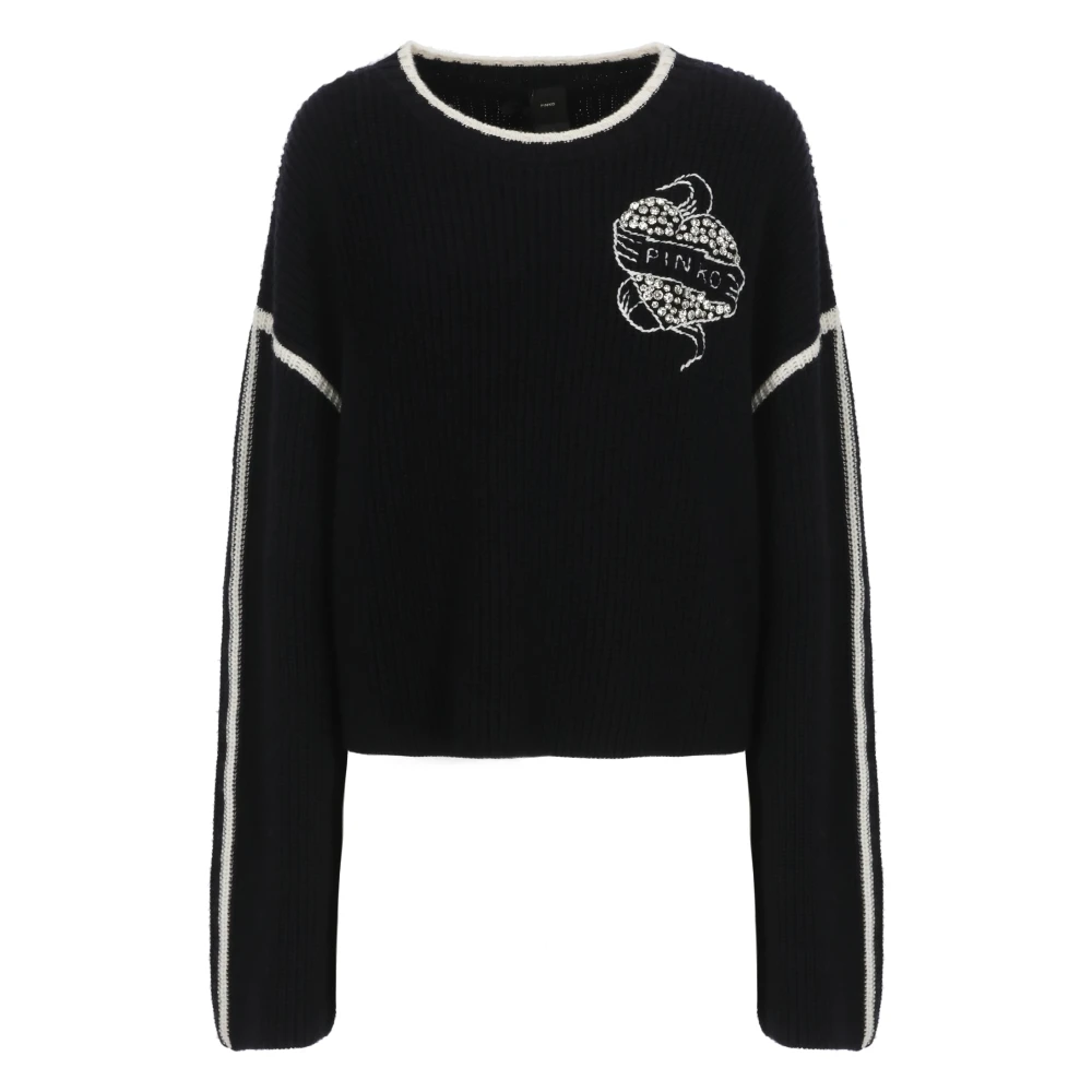 Pinko Alicudi Jumper - Female - Round-Neck Knitwear - Black - M - Knitwear