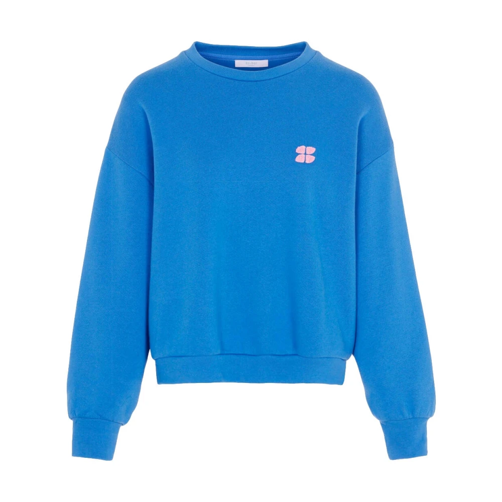 By-Bar Logo Korte Sweater Blue Dames