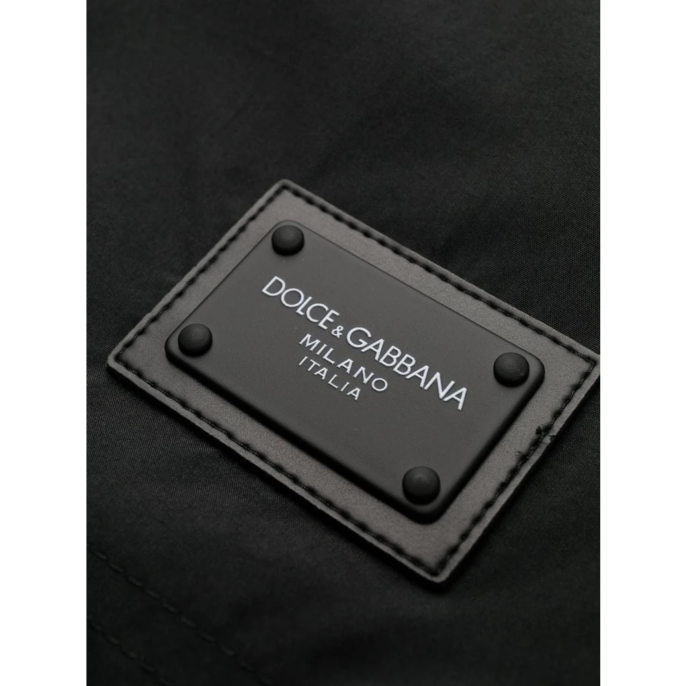 Dolce & Gabbana Strandklare zwembroek met logo-patch Black Heren