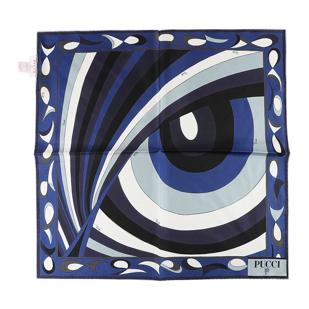 EMILIO PUCCI Marineblauw Zijden Foulard Multicolor Dames