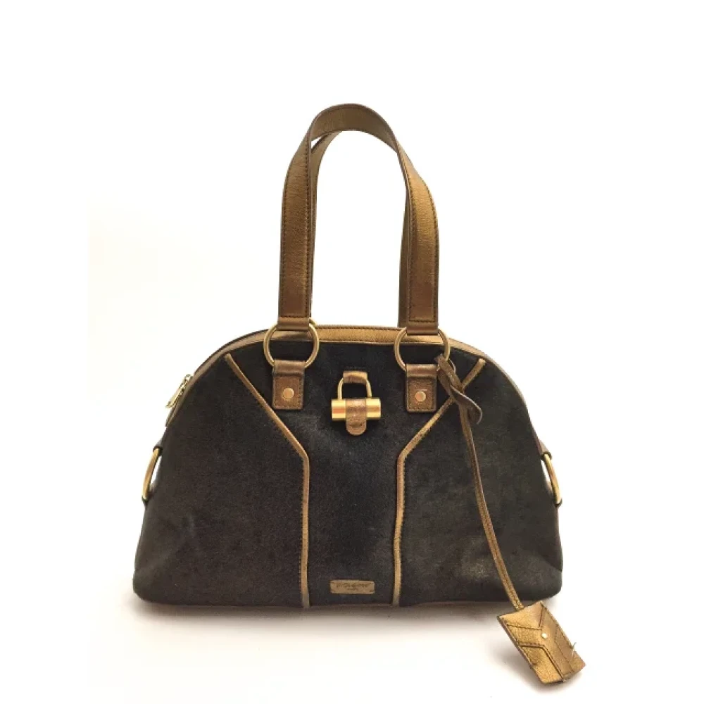 Yves Saint Laurent Vintage Pre-owned Canvas handbags Brown Dames