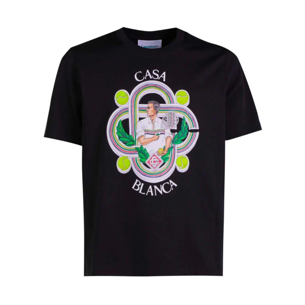 Casablanca Le Joueur Tennis T-Shirt Black Heren
