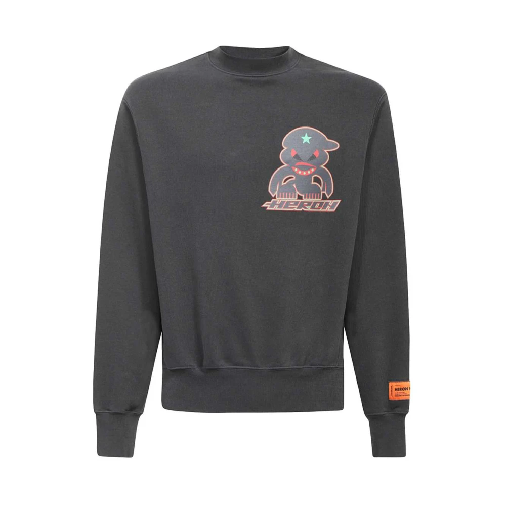 Heron Preston Katoenen sweatshirt met voor- en achterprint Gray Heren