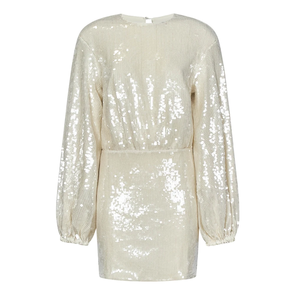 Rotate Birger Christensen Paillet Geborduurde Mini Jurk Beige Dames