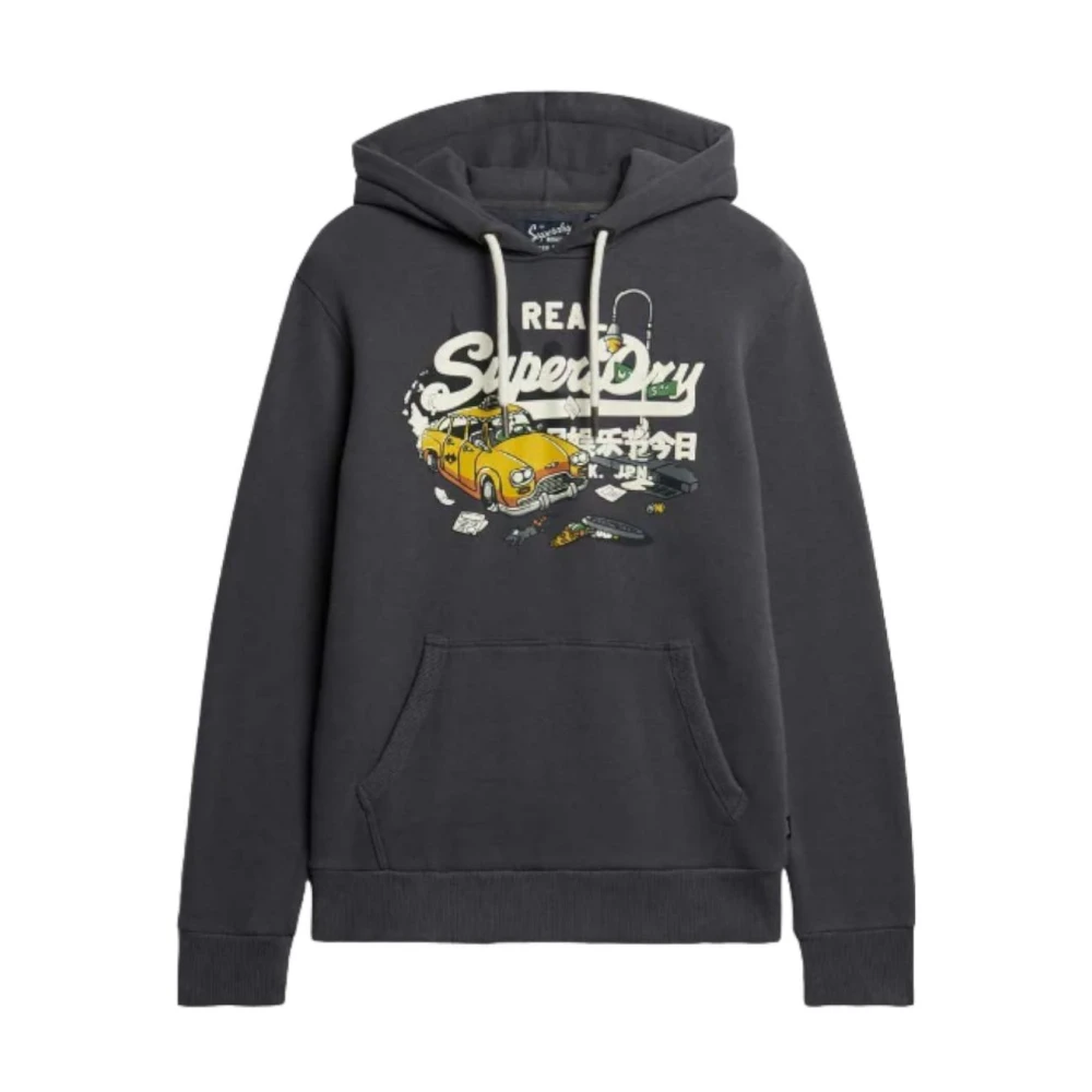 Superdry New York Vintage Logo Hoodie Gray Heren
