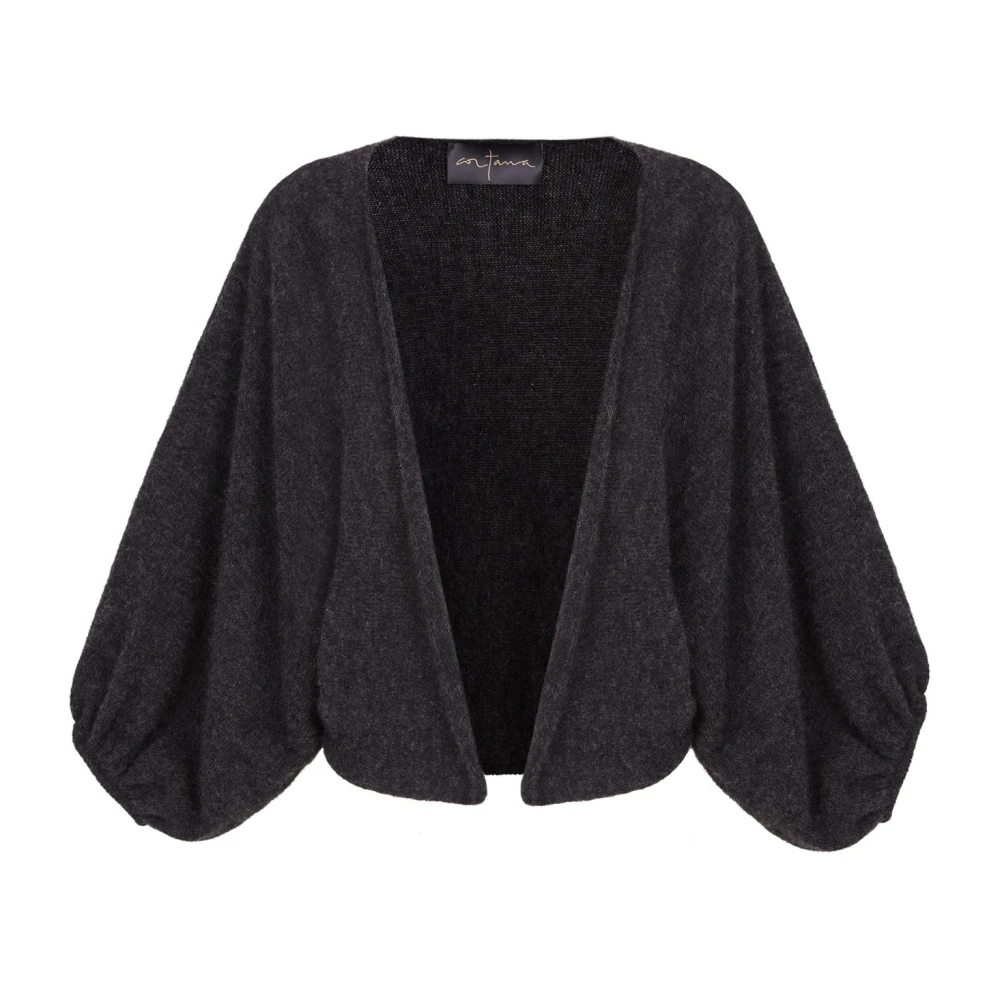 Cortana Alpaca Merino Zijde Grafiet Jas Black Dames