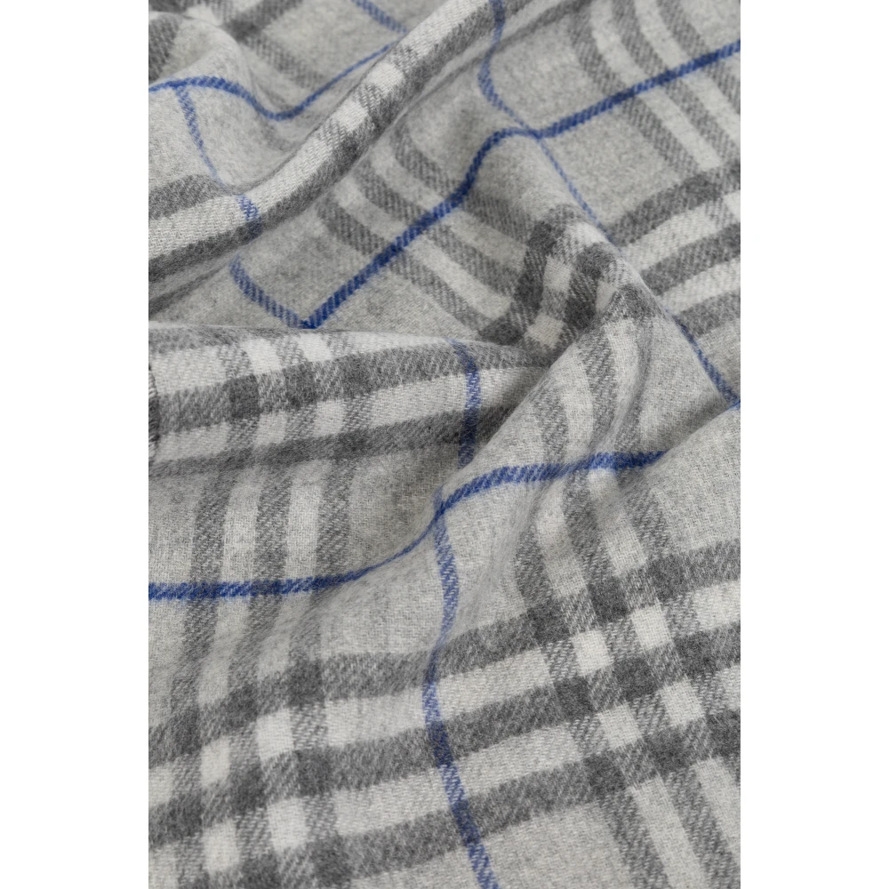 Burberry Kasjmier sjaal met franjes Gray Unisex