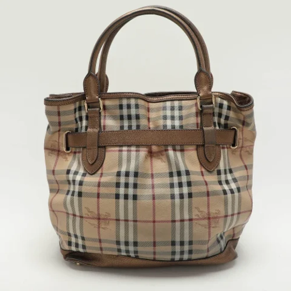 Burberry Vintage Pre-owned Leather handbags Beige Dames