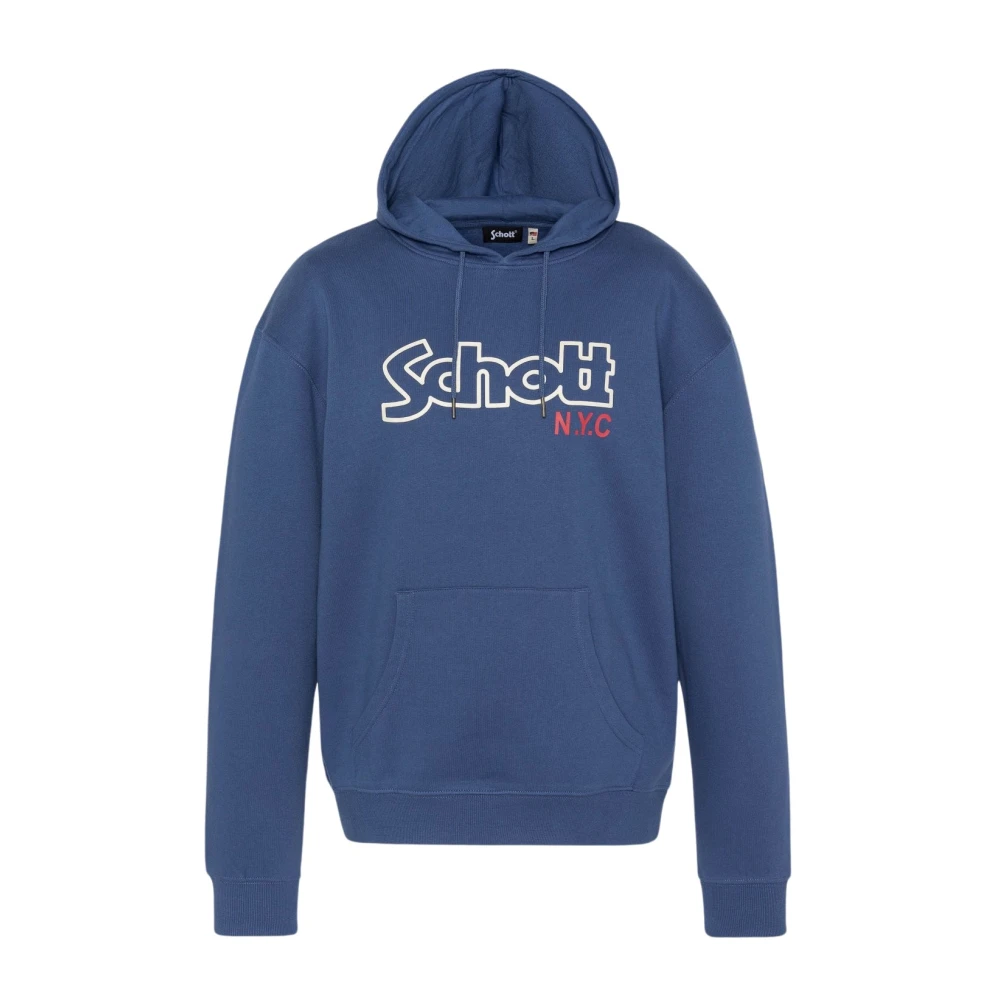 Schott NYC Iconische Sidney Hoodie Blauw Blue Heren