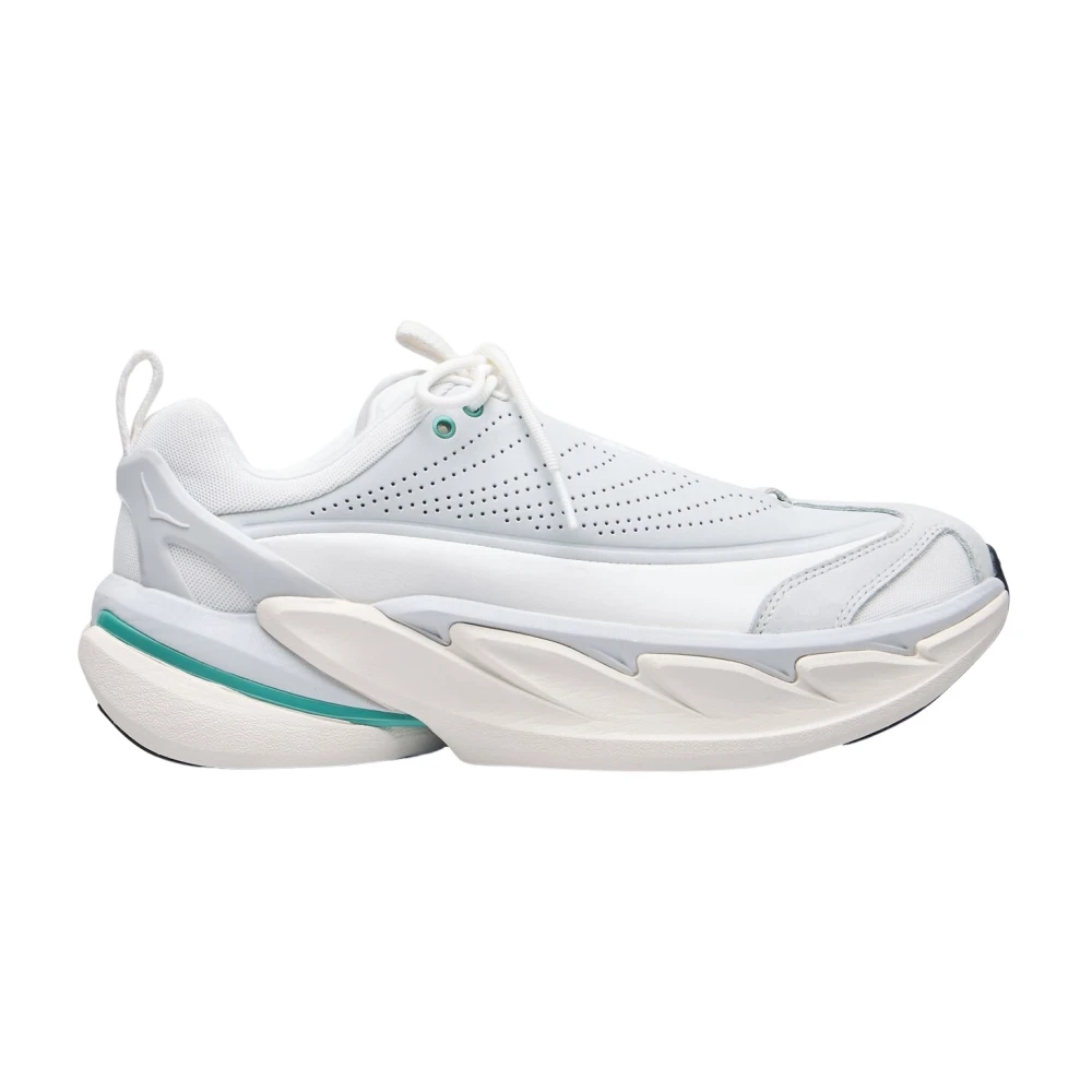 Hoka One One Men's White Nabuk Leather Chunky Sole Trainers - Running Shoes - 3 Uk - Sport