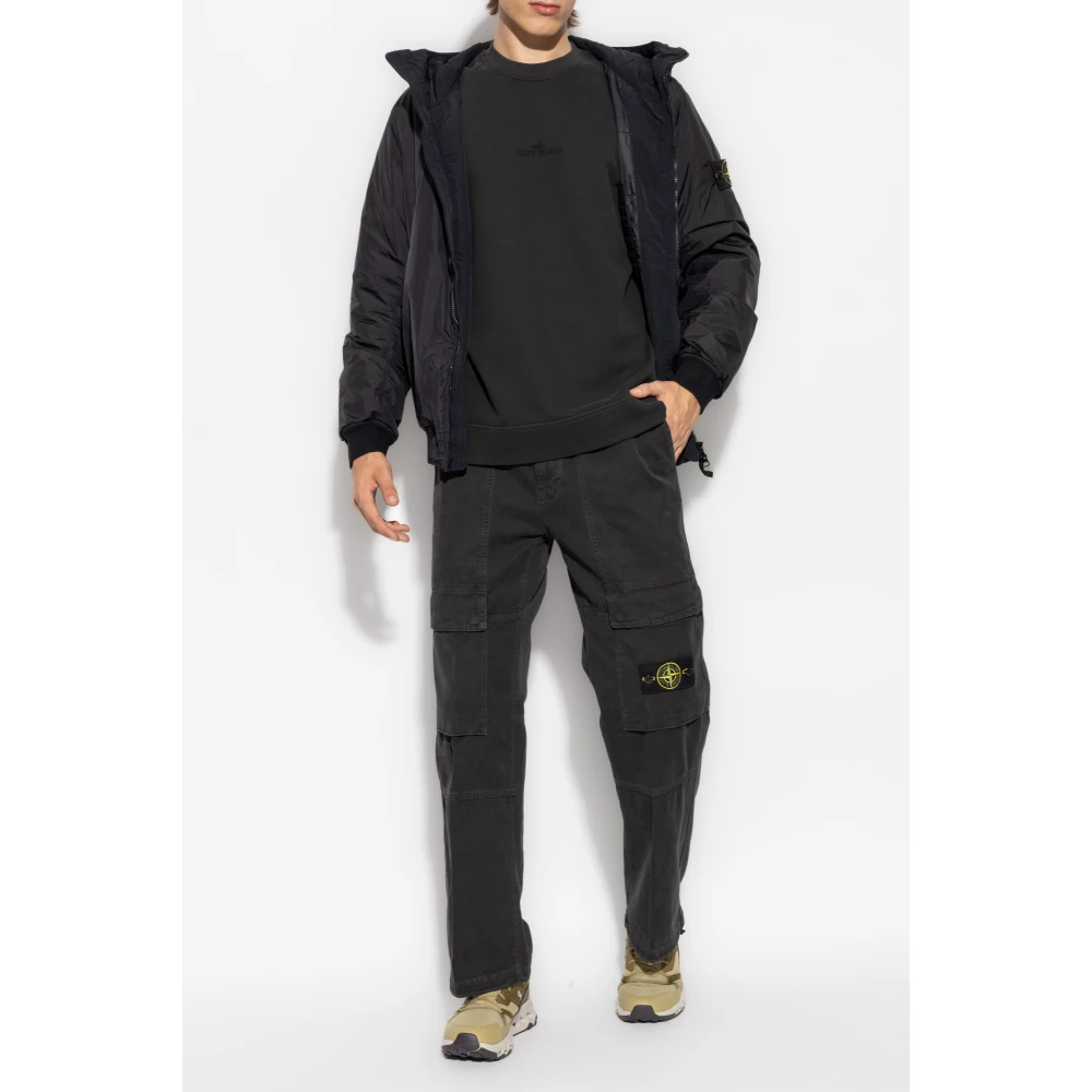 Stone Island Sweatshirt met logo Black Heren