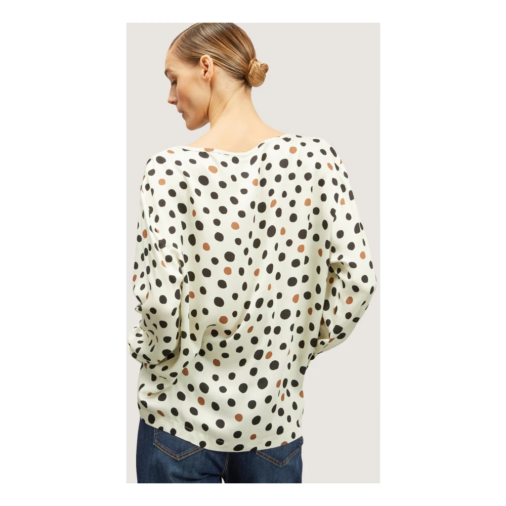 Motivi Satin blouse met stippen Multicolor Dames