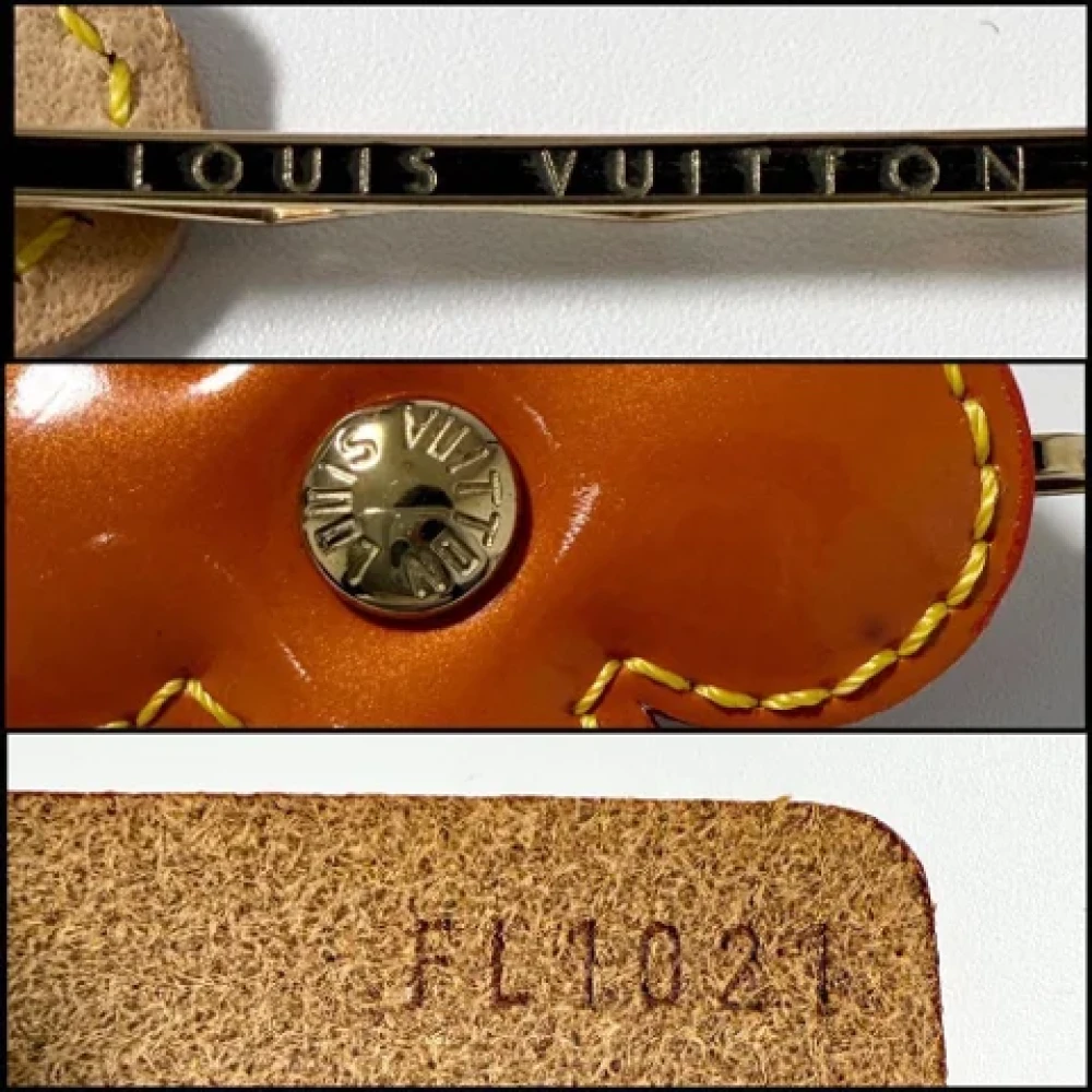 Louis Vuitton Vintage Pre-owned Leather hair-accessories Orange Dames