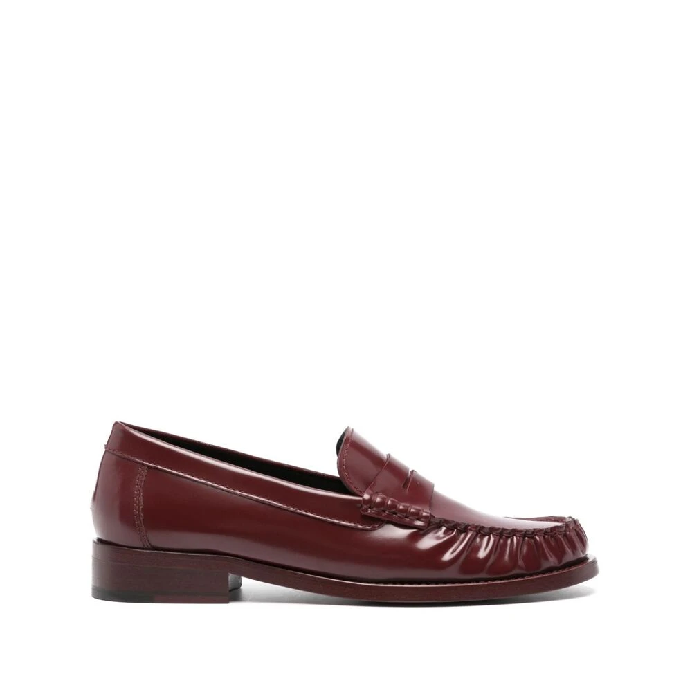 Paris Texas Burgundy Läder Slip-On Moc Stygn Skor Red, Dam