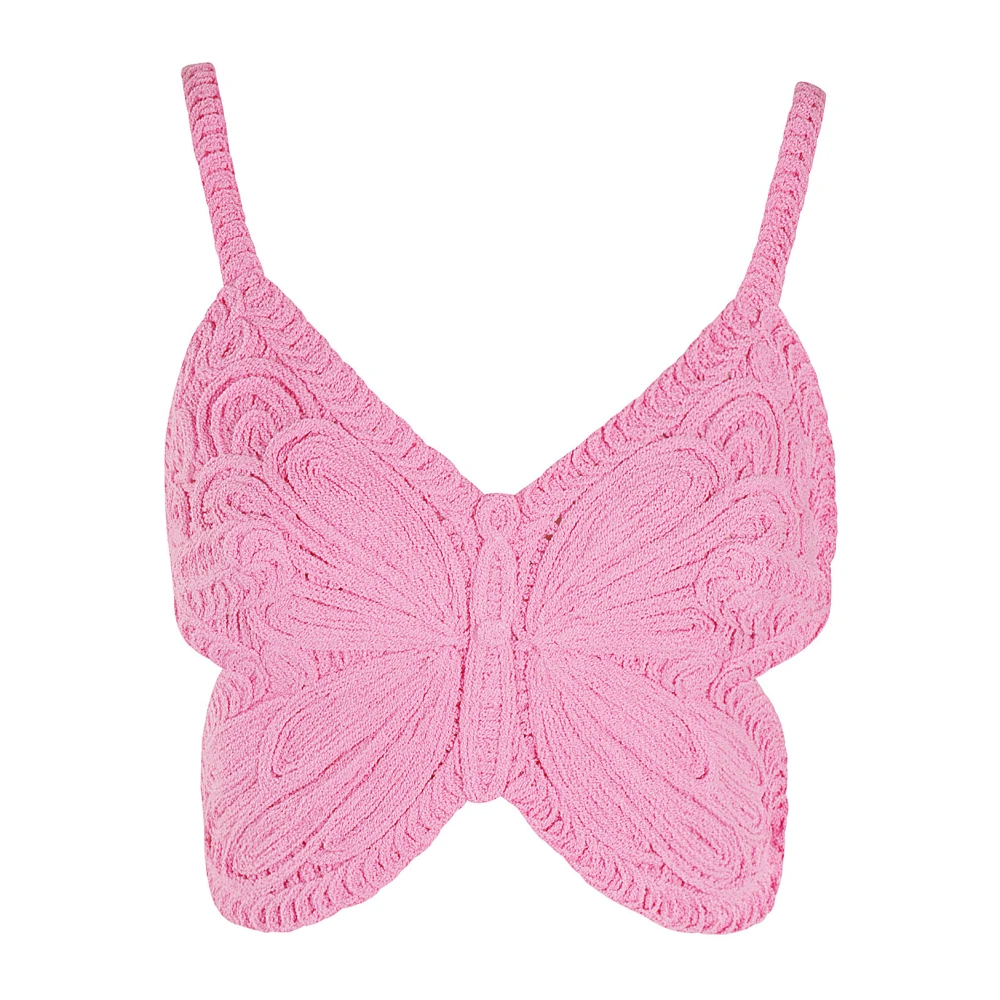 Blumarine Elegant Butterfly Print Jurk Pink Dames