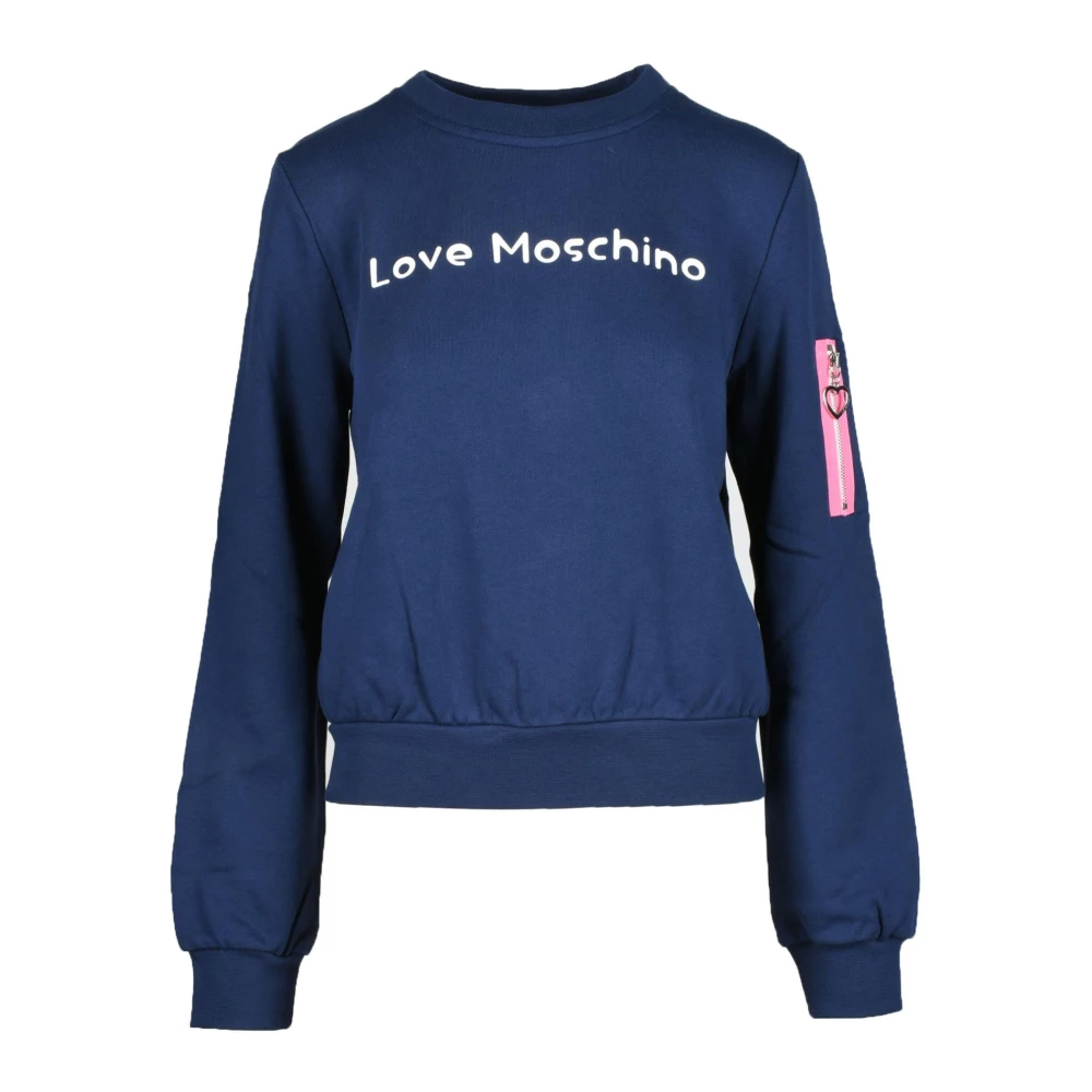 Love Moschino Katoenen Gebreide Trui Blue Dames