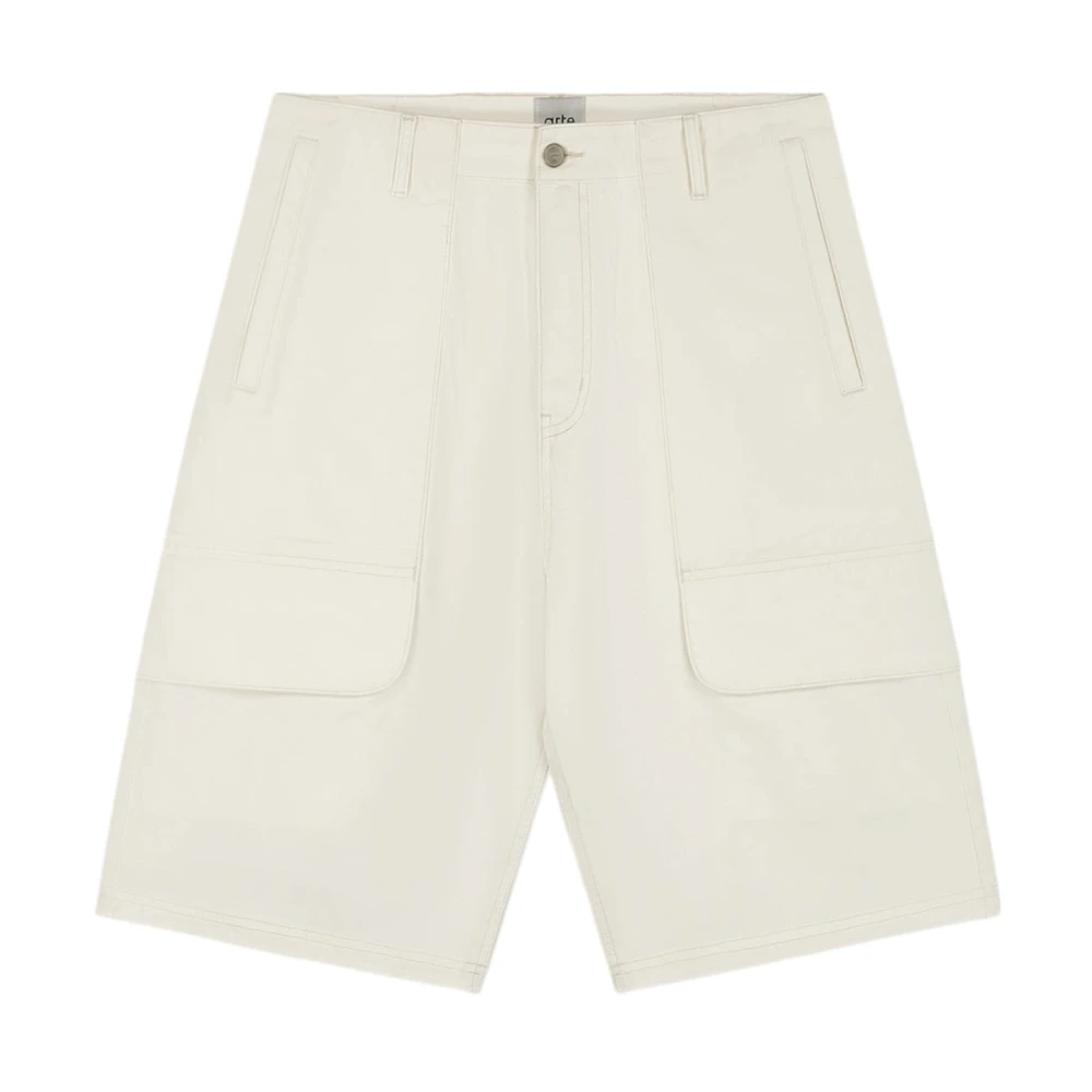Arte Antwerp Beige Canvas Cargo Shorts - Male - Bermudas - W34 - Shorts