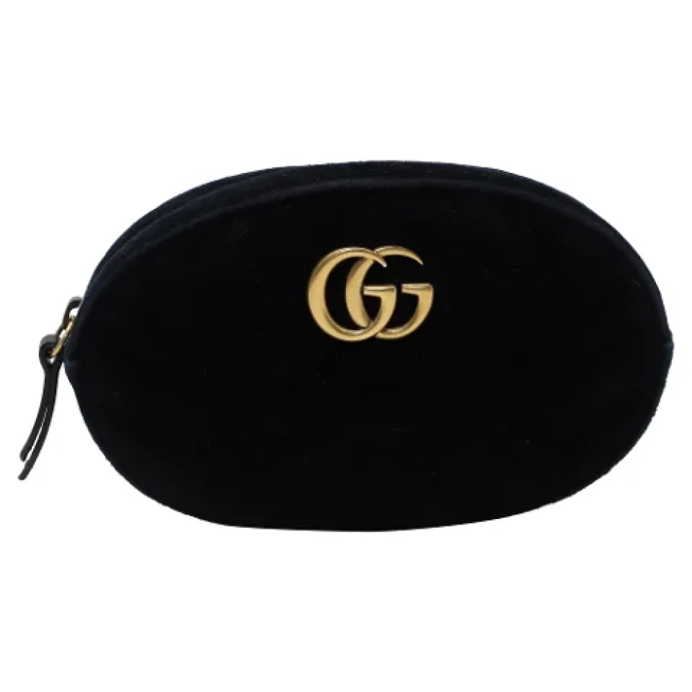 Gucci Vintage Pre-owned Velvet crossbody-bags Black Dames