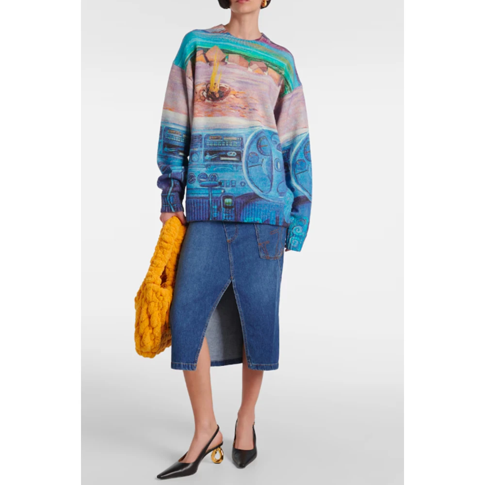JW Anderson Grafische Print Merinowol Trui Multicolor Heren