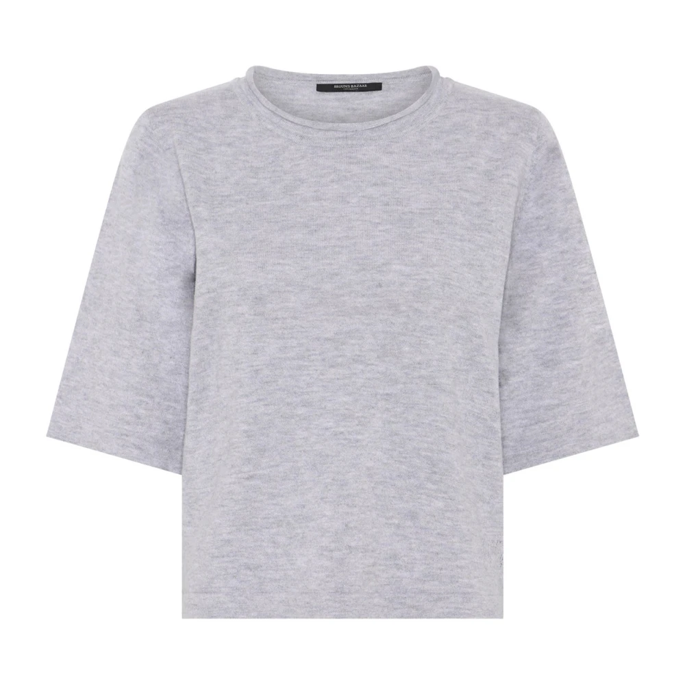 Bruuns Bazaar Women's Gray T-Shirts, S, Chalinabbandra Knit
