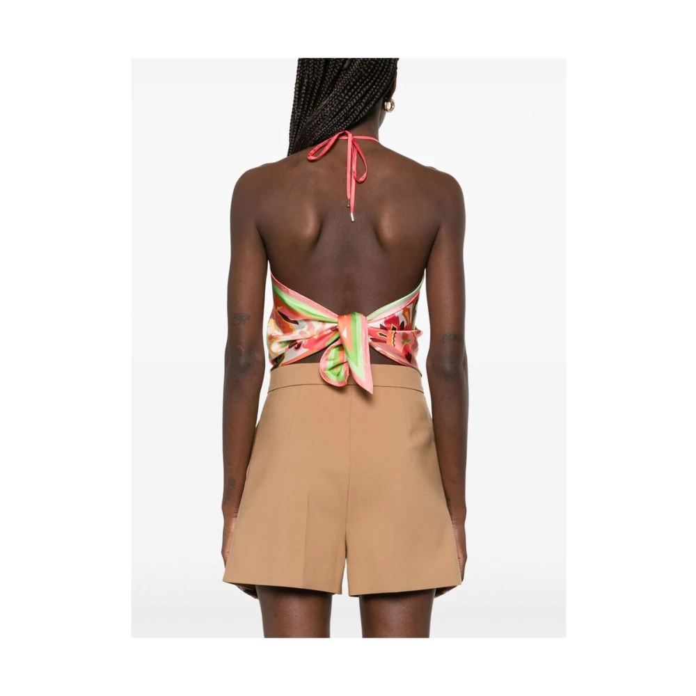 ETRO Roze Halternek Sjaal met Logoprint Multicolor Dames