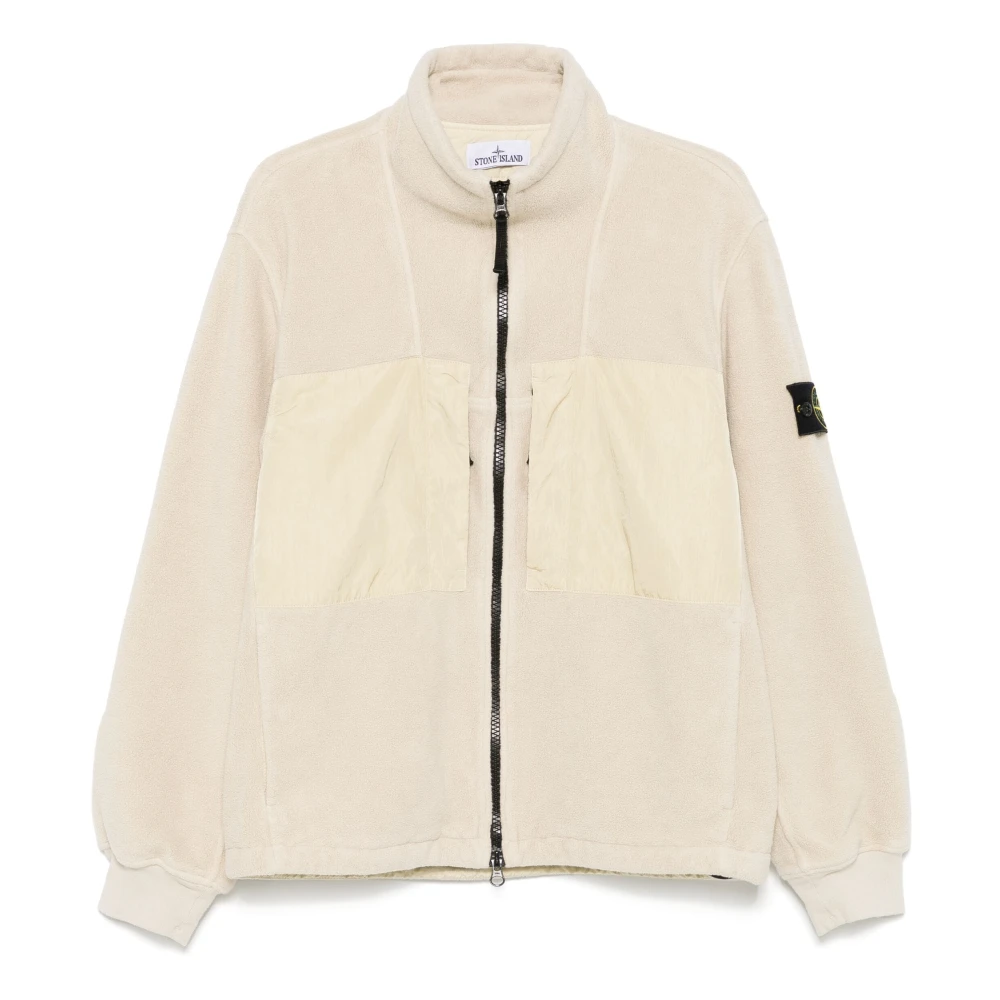 Stone Island Ecru Polarjacka med Compass Badge Beige, Herr