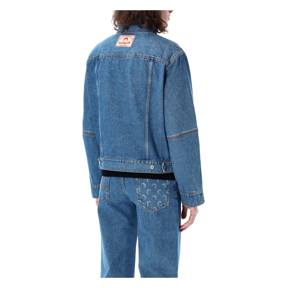 Marine Serre Maan Denim Jack Blue Heren