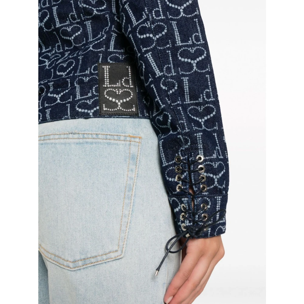 Ludovic de Saint Sernin Blauwe Monogram Denim Jas Blue Dames