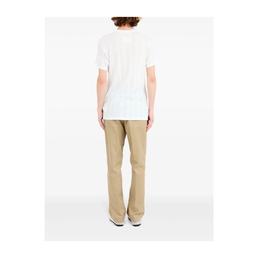 Maison Margiela Witte Logo Patch T-shirts en Polos White Heren