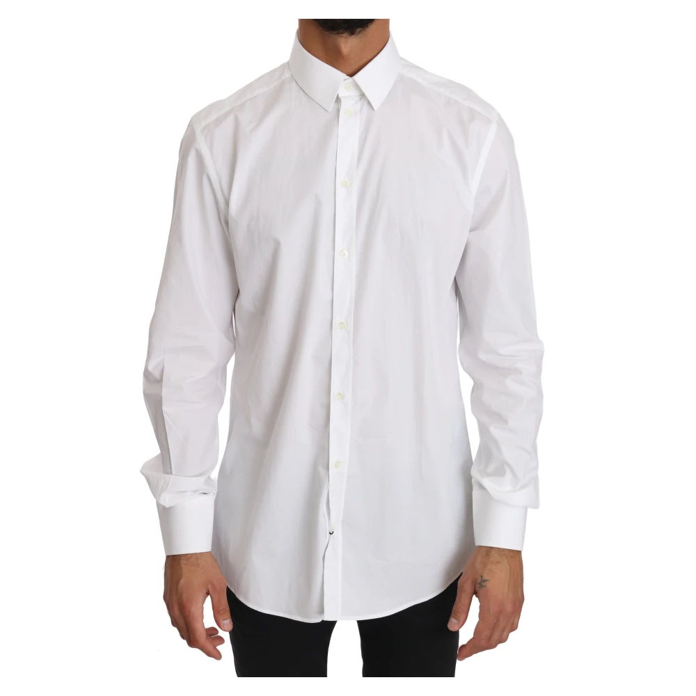 Dolce & Gabbana Elegant Slim Fit Dress Shirt White Heren