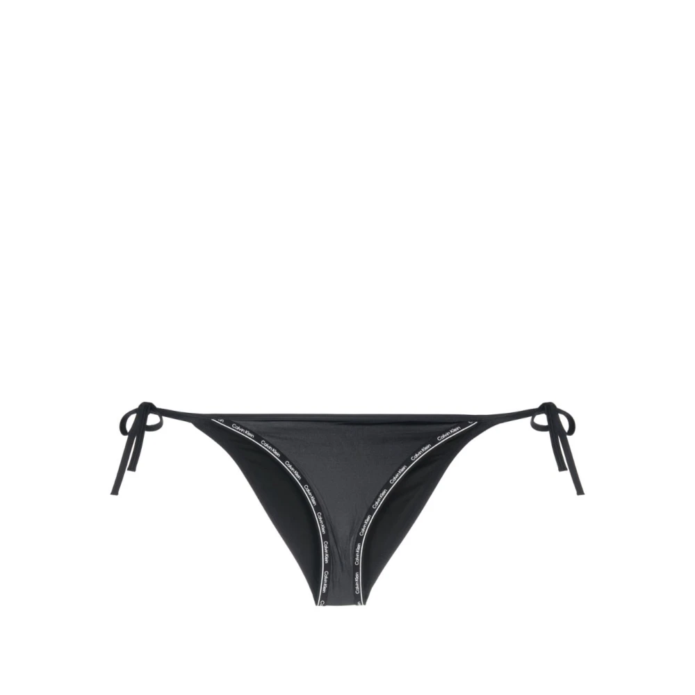 Calvin Klein Zwarte Donna Slip Bikini met Logo Tape Black Dames