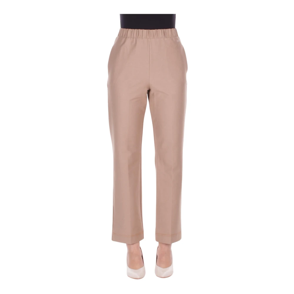 Max Mara Women's Beige Straight Trousers, Xs, Cropped Trousers