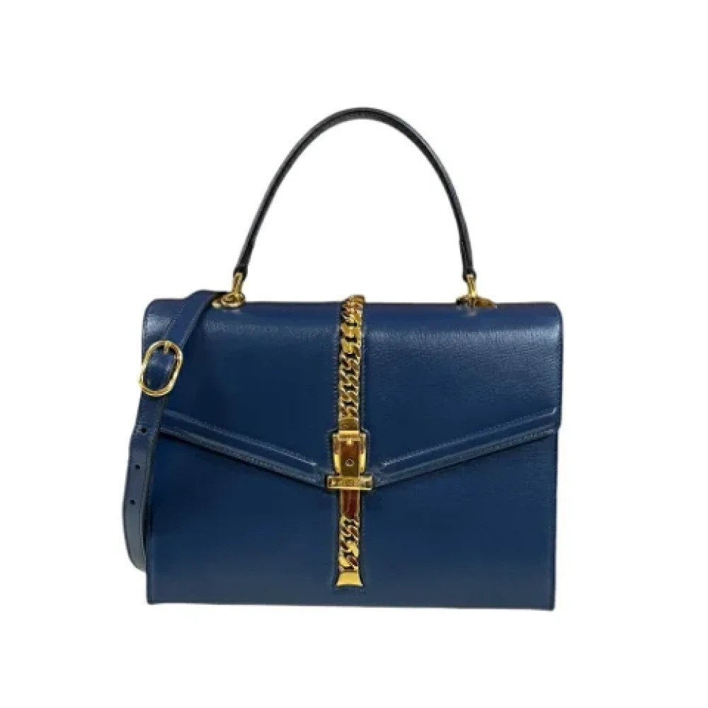 Gucci Vintage Pre-owned Leather gucci-bags Blue Dames