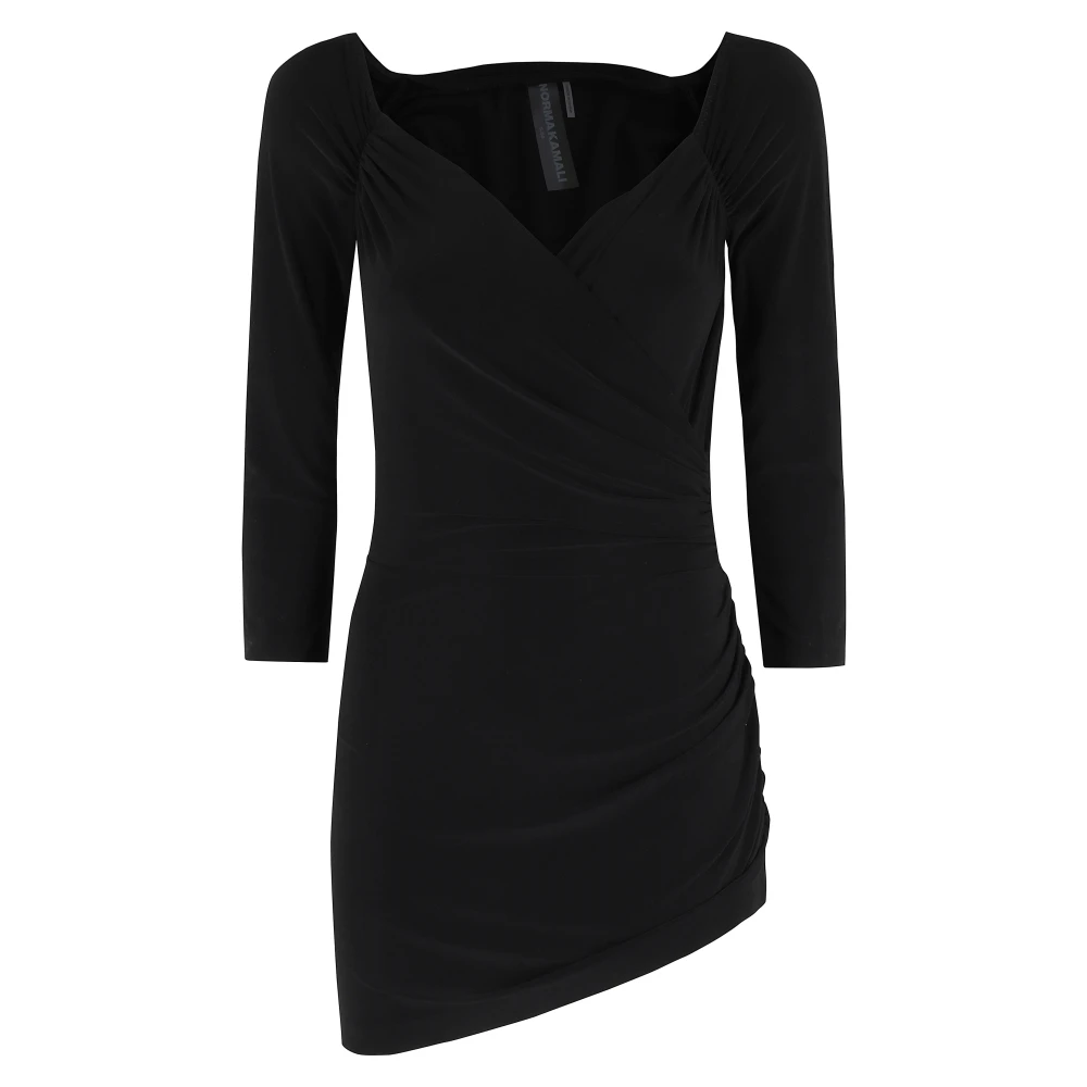 Norma Kamali Off Shoulder Sweetheart Drape Jurk Black Dames