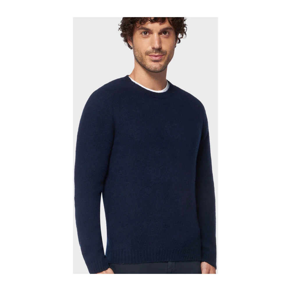 Boglioli Premium Wol Kasjmier Crewneck Sweater Blue Heren