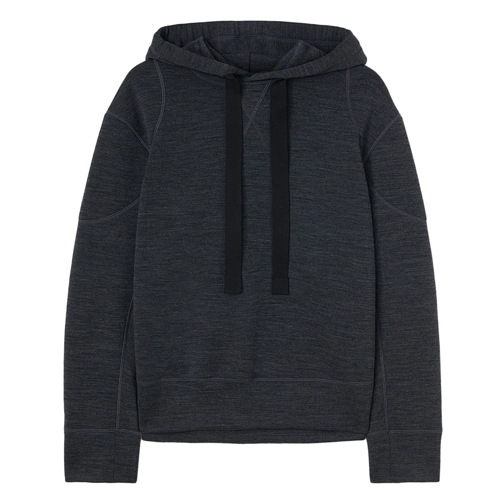 Jil Sander Vrouw Zwart Hoodies & Sweatvesten Dames, L, Wol, Wollen Hoodie Met Trekkoord