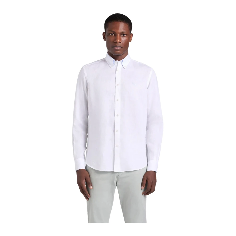 Harmont & Blaine Men's White Formal Shirts, Xl, Linen Shirt