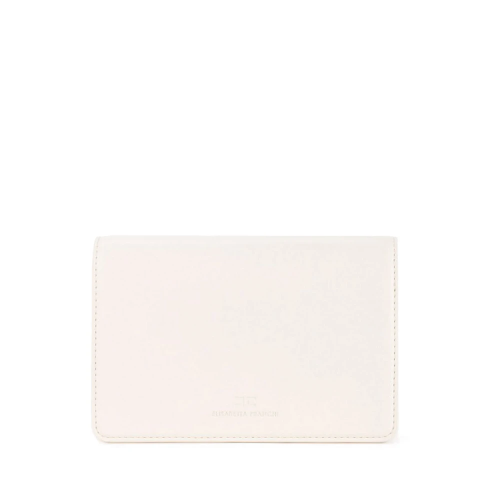 Elisabetta Franchi Logo Plaat Ketting Schoudertas Beige Dames