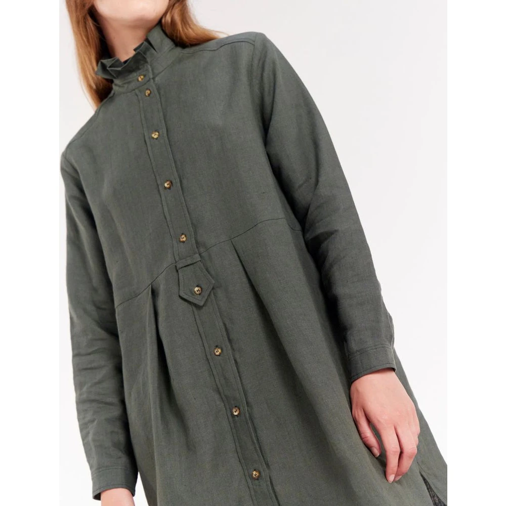 Ines De La Fressange Paris Monica Linnen Jurk Green Dames