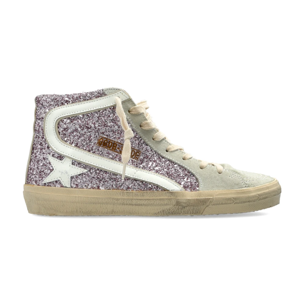 Golden Goose Women's Purple/Golden Slide Sneakers