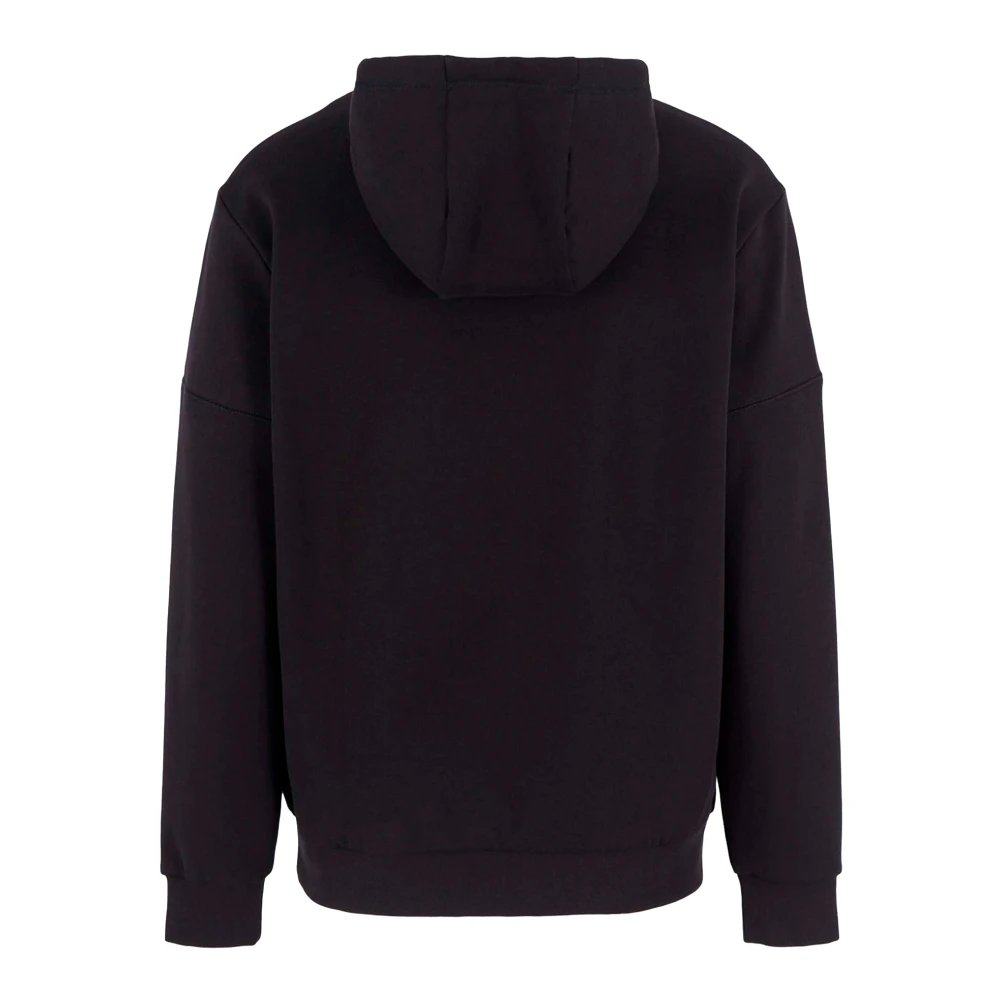 Emporio Armani EA7 Zwarte hoodie trui lange mouw regular fit Black Heren