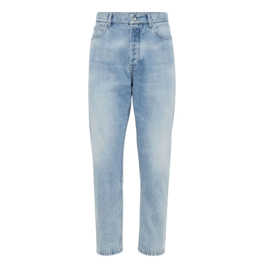 BRUNELLO CUCINELLI Slim-Fit Gewassen Denim Jeans Blue Heren