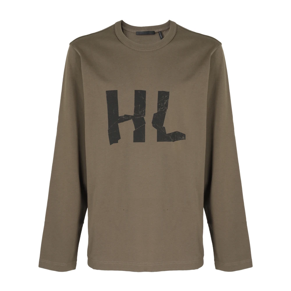 Helmut Lang Kreukel Lange Mouw Tee Brown Heren